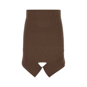 Andrea Adamo Women Brown Stretch Viscose Blend Skirt